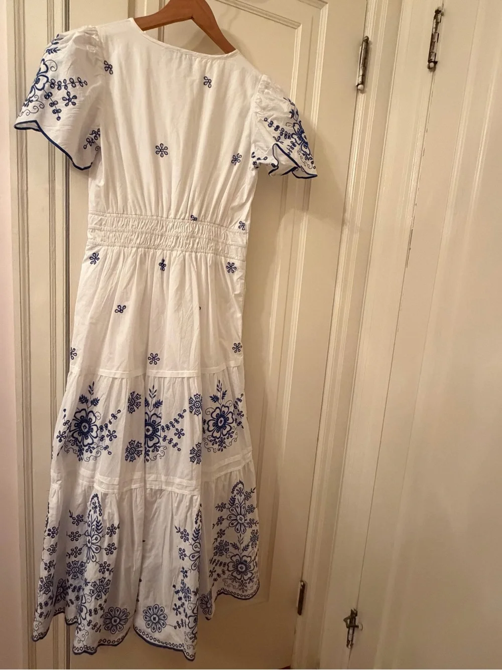 Joie Maxi Dress: Eyelet Edition | White & Blue Embroidered Sundress (NWOT) - Picture 2 of 4